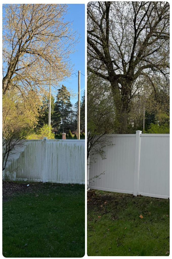 Pressure washing Before after